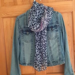 Tattoo Distressed Denim Jacket